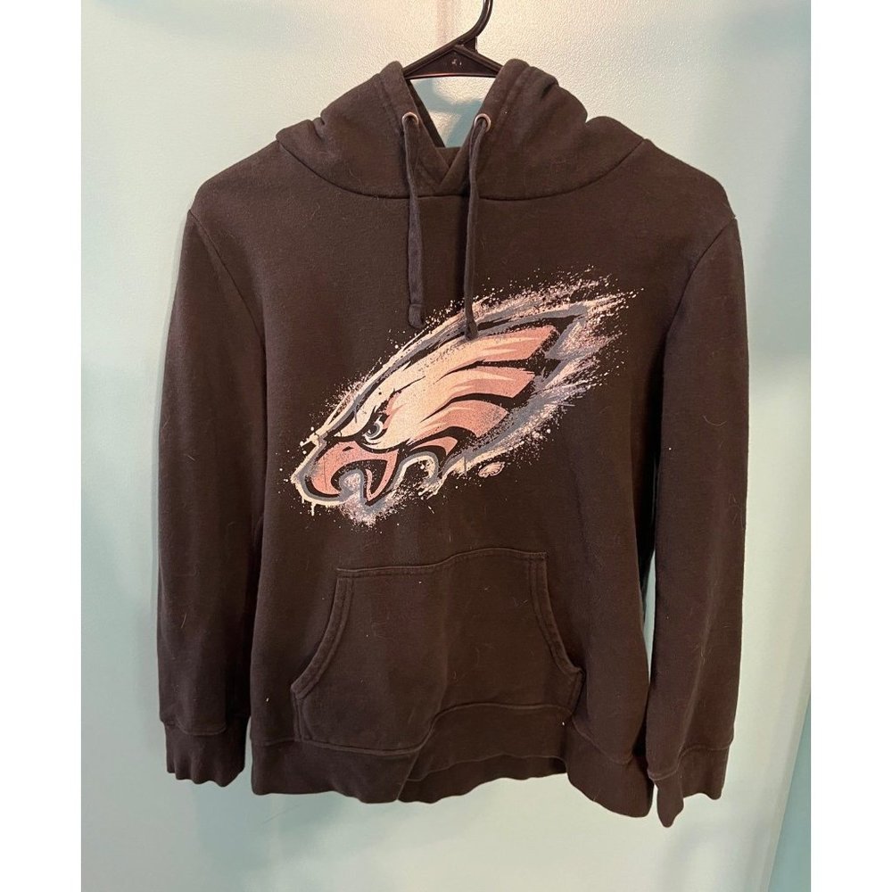 Boys NFL Pro Line Philadelphia Eagles Black Hoodie Size Large